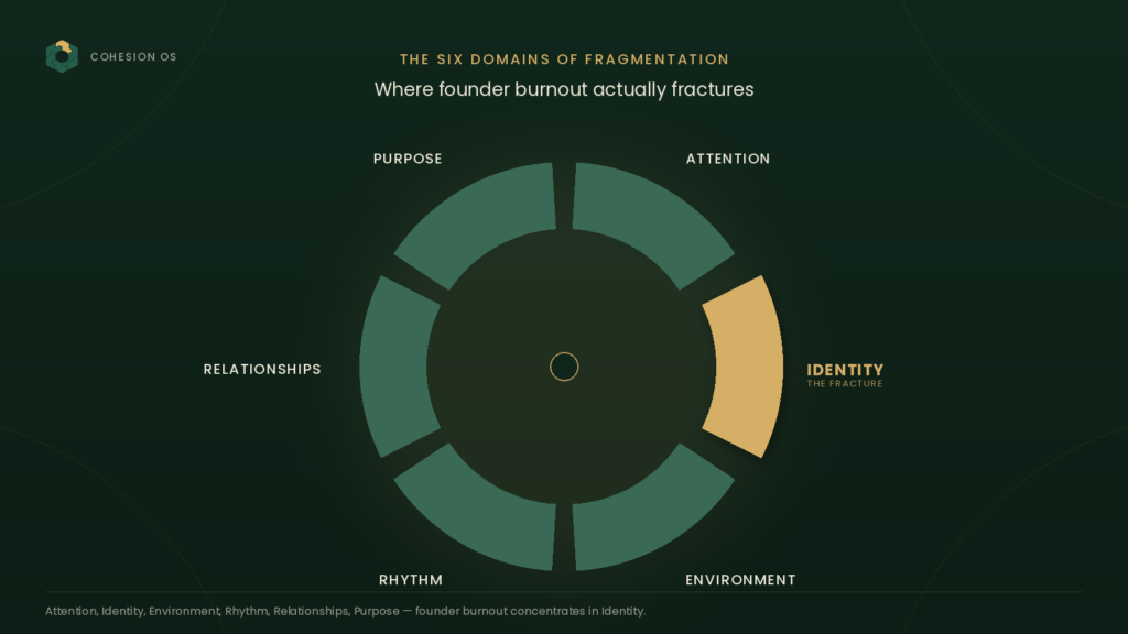 founder burnout — the six domains that fracture and compound each other